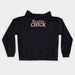 Realtor Chick // Retro Style Real Estate Typography Design Kids Hoodie
